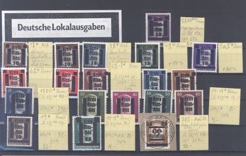 Dt. Lokalpost Glauchau, */**/gestempelter Posten auf Steckkarte