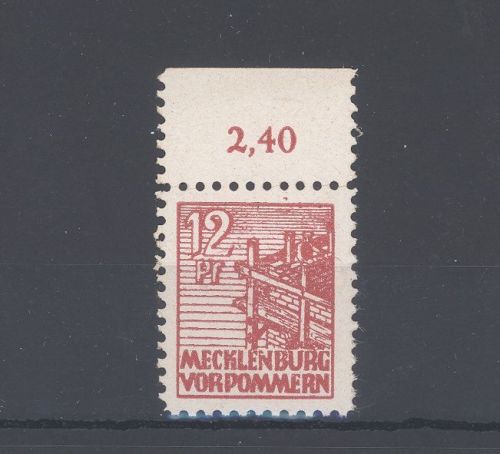 SBZ Michel Nummer 36xc, 12 Pfg. Freimarke 1946 **, geprüft BPP