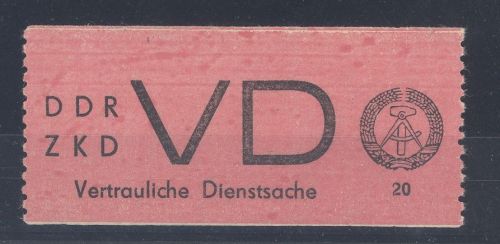 DDR Dienst D Michel Nummer 1, 20 Pfg. Freimarke 1965 **