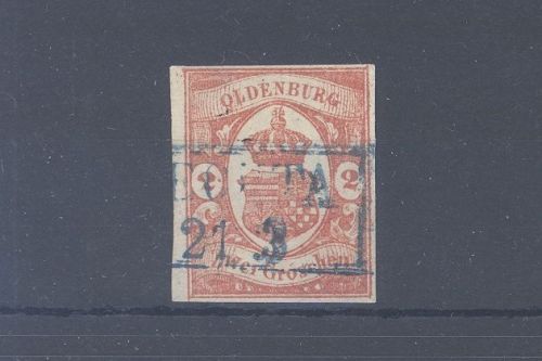 Oldenburg Michel Nummer 13, 2 Groschen 1861 gestempelt, geprüft