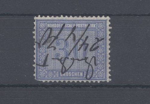 Dt. Reich Michel Nummer 13, 30 Groschen 1872 Federzugentwertung