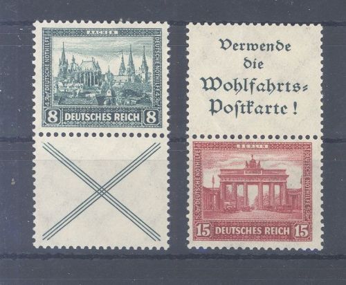 Dt. Reich Zusammendruck Michel Nr. S 80 und S 82 aus Nothilfe 1930 **
