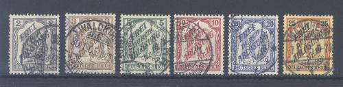 Dt. Reich Dienst Michel Nummer 9-14, Baden 1905 gestempelt