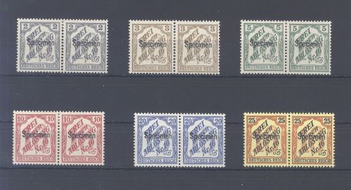Dt. Reich Dienst Michel Nummer 9-14 SP, Specimen Ausgaben als * Paare