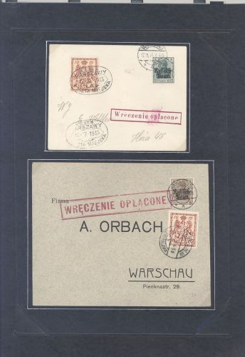Dt. Bes. 1. WK Stadtpost Warschau, interessantes Blatt aus alter Sammlung