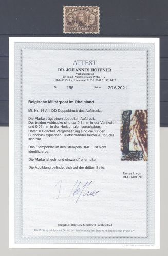 Dt. Abstimmung Militärpost Belgien Mi.Nr. 14 A II DD gestempelt FA BPP