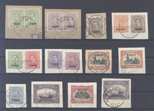 Dt. Abstimmung Eupen Malmedy, Posten Briefstücke auf Steckkarte