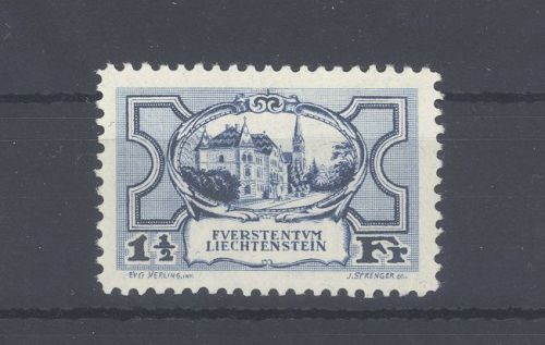 Liechtenstein Michel Nummer 71, 1 1-2 Fr. Freimarke 1925 **