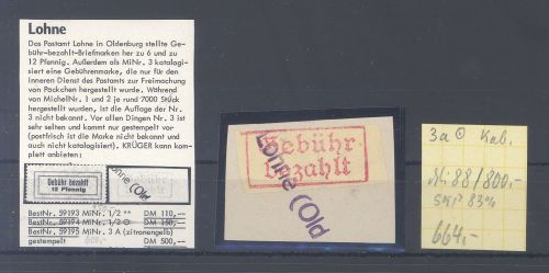 Dt. Lokalpost Lohne Michel Nummer 3, Freimarke 1945 auf Briefstück