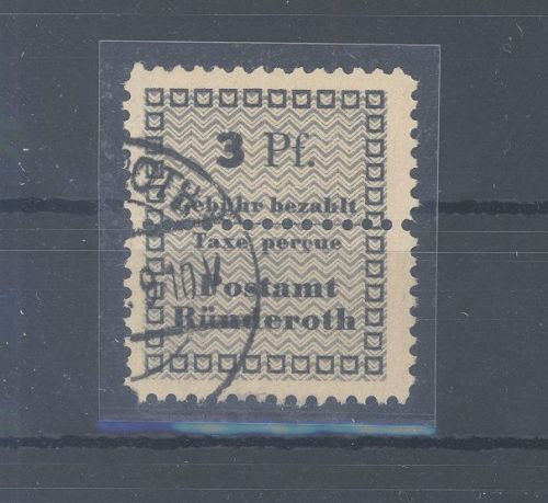 Dt. Lokalpost Ründeroth Michel Nummer 1 mit interessanter Verzähnung