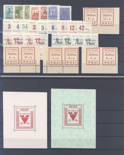 Dt. Lokalpost, umfangreicher ungebrauchter Posten auf 3 Steckkarten