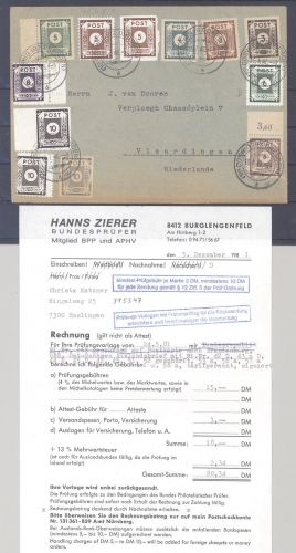 SBZ, Brief mit umfangreicher Ziffern MiF aus Coswig, Zierer Rechnung