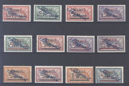Memel Michel Nummer 72-83, Freimarken 1922 incl. Michel Nummer 79 ungebraucht *.