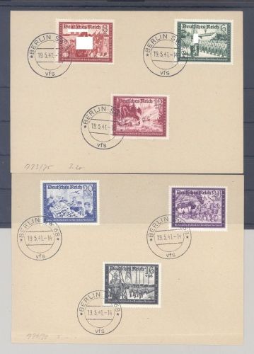 Dt. Reich FDC Michel Nummer 773-78, Freimarken 1941 auf 2 Blättern
