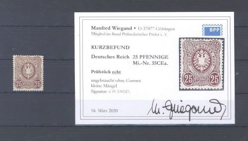 Dt. Reich Michel Nr. 35CEa, 25 Pfge. 1875 ungebraucht (*), Befund BPP
