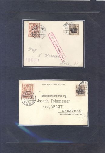Dt. Bes. 1. WK Stadtpost Warschau, interessantes Blatt aus alter Sammlung