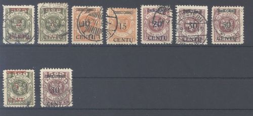 Memel Michel Nummer 167-73 und 173-74 aus 1923 gestempelt