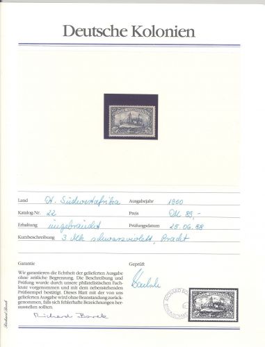 Dt. Kolonien DSWA, ungebrauchter * Posten aus Abo Sammlung