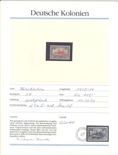 Dt. Kolonien Kiautschou, ** Posten aus Abosammlung auf 5 Blättern
