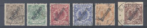 Dt. Kolonien Marianen Michel Nr. 1-6 II, Freimarken 1900 gestempelt