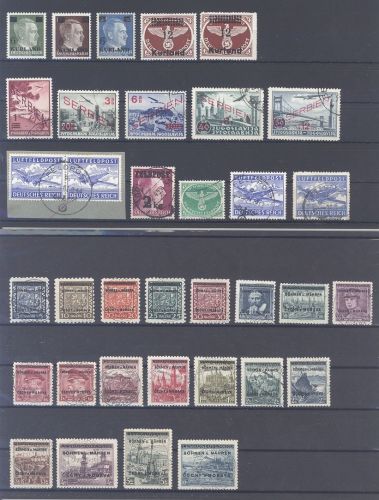 Dt. Bes. 2. WK, umfangreicher gestempelter Posten auf 2 Steckkarten