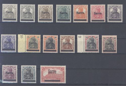 Saargebiet Michel Nummer 1-17, Sarre Satz 1920 fast komplett **