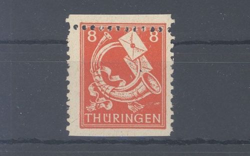 SBZ Michel Nummer 96 AX, 8 Pfg. 1945 waagerecht ungezähnt **