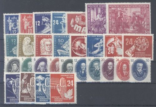 DDR, ** Posten aus 1949-50 auf Steckkarte