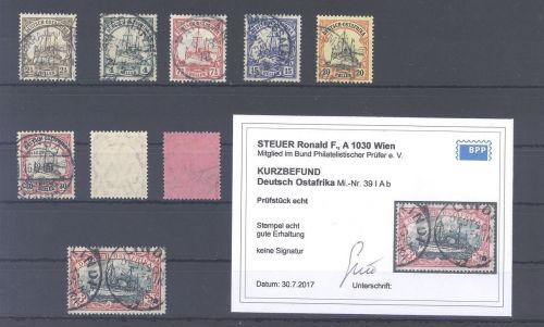 Dt. Kolonien Ostafrika Michel Nr. 30/39 ohne 38 gestempelt, gp./ Befund