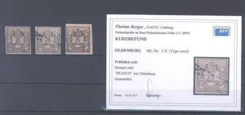 Oldenburg Michel Nummer 3, 1-15 Thaler 1852 alle Typen gestempelt