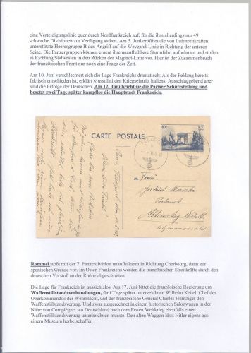 Dt. Bes. 2. WK Frankreich, franz. GA als Feldpost 1940 gelaufen