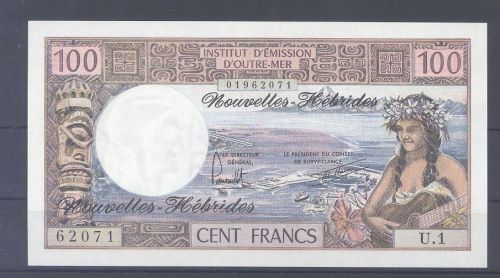 Neue Hebriden, 100 Francs o.D. (1970) Pick 18d, Zustand I