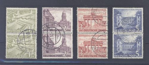 Berlin Michel Nummer 57-60 aus Bauten 1949 in gestempelten Paaren
