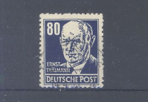 DDR Mi.Nr. 339 xb, 80 Pfg. 1953 Lacküberzug gestempelt, geprüft BPP