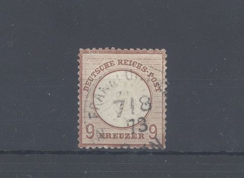 Dt. Reich Michel Nummer 27b, 9 Kreuzer Brustschild gestempelt, geprüft