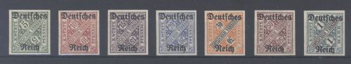 Dt. Reich Dienst Michel Nummer 57-64 U, Ziffern 1920 ungezähnt **