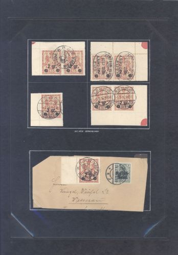 Dt. Bes. 1. WK Stadtpost Warschau, interessantes Blatt aus alter Sammlung