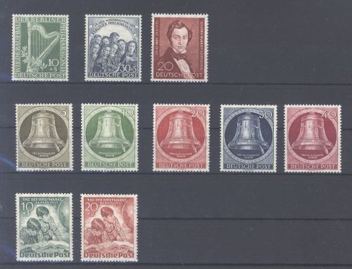 Berlin Michel Nummer 71-72 und 74-81 aus dem Jahr 1950-51 **