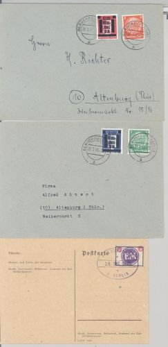 Dt. Lokalpost, 3 verschiedene interessante Briefe als Posten