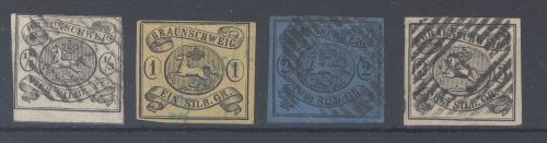 Braunschweig Michel Nummer 5-8 aus Freimarken 1853 gestempelt