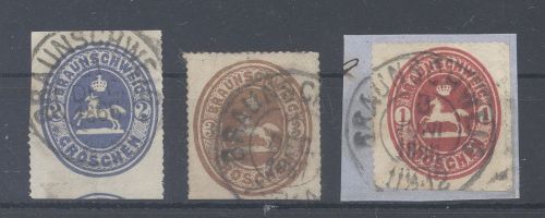 Braunschweig Michel Nummer 18-20 aus Freimarken 1865 gestempelt