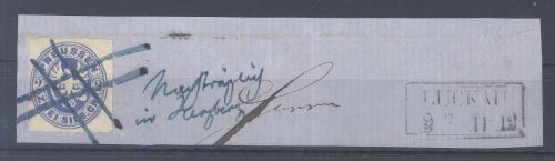Preußen, Briefstück handschriftlich "Nachträglich in Herzberg" Luckau