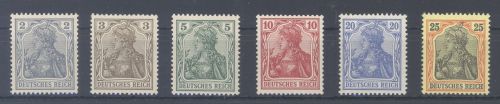 Dt. Reich Michel Nummer 68-73 2 - 25 Pfg. aus Reichspost 1902 **