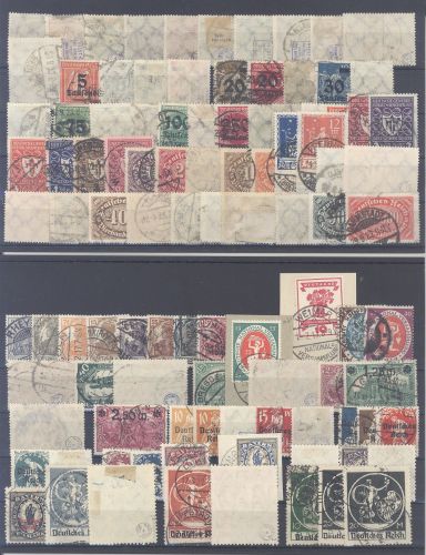 Dt. Reich, Posten 1920-23 mit geprüften Werten auf 3 Steckkarten