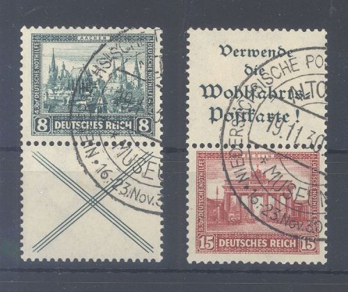 Dt. Reich Zusammendruck Michel Nummer S 80 und S 84 mit SST