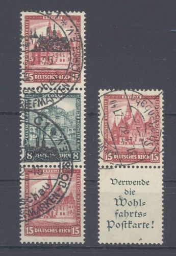 Dt. Reich Zusammendruck Michel Nummer S 91 und S 98 gestempelt
