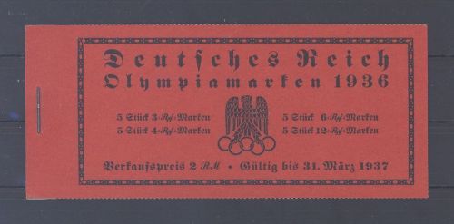 Dt. Reich Markenheftchen Michel Nummer 42.1, Olympia 1936 **