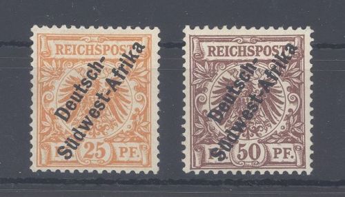 Dt. Kolonien DSWA Mi. Nr. I-II, Freimarken 1898 ungebraucht *, geprüft