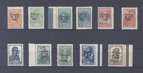 Dt. Bes. 2. WK Estland Pernau Michel Nummer 1-10 **