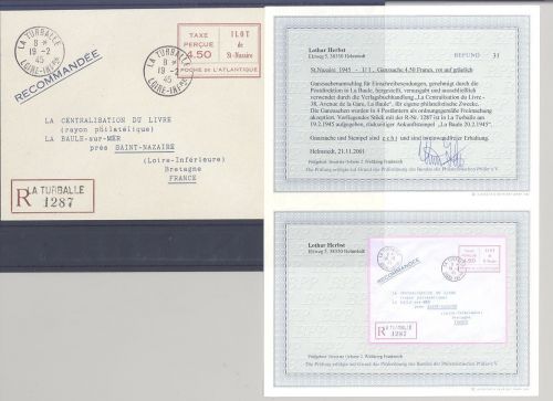 Dt. Bes. 2. WK Frankreich St. Nazaire, GA U1, 4,50 Francs, Befund BPP